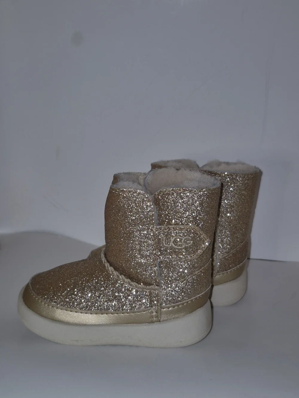 UGG Kids Glittery Gold Shearling Boots